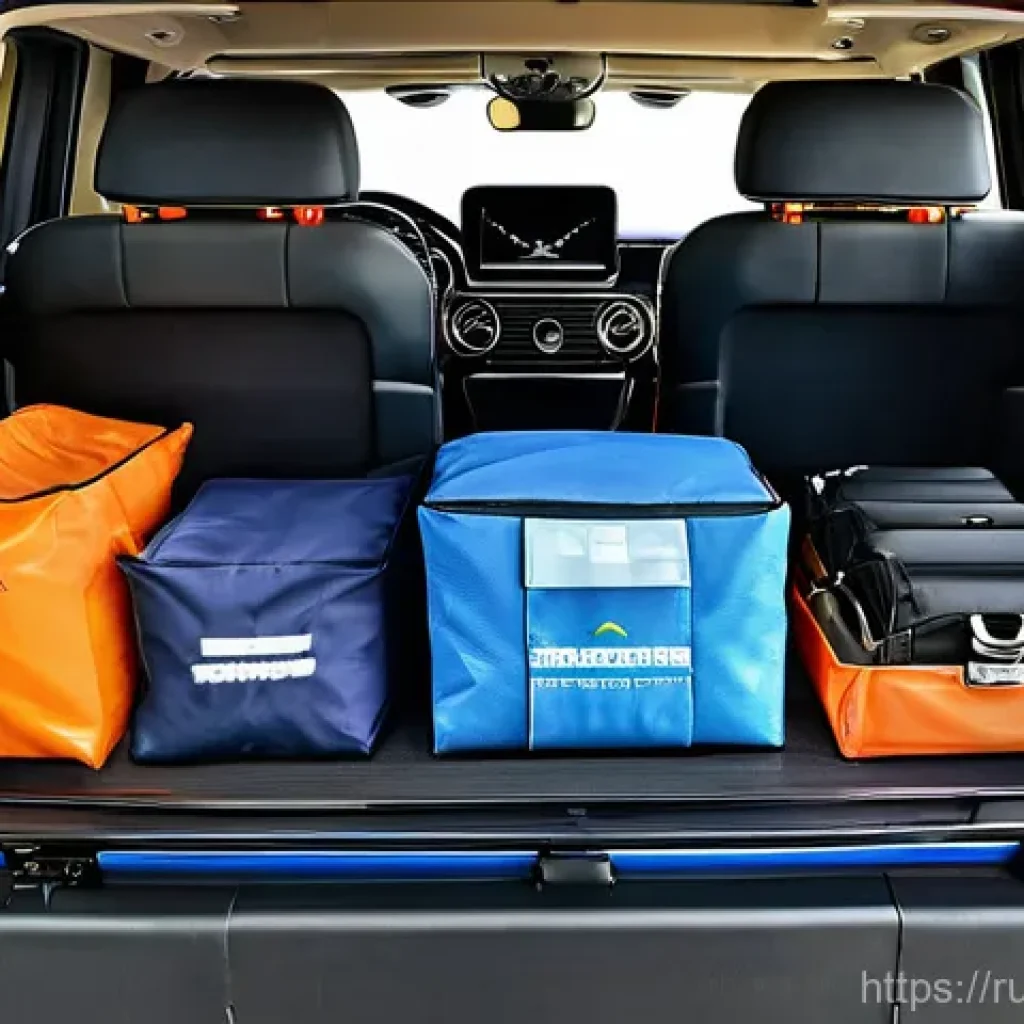 벤츠 G클래스의 적재 공간 활용 팁 - Highly Organized G-Wagen Trunk**
"An interior shot of the trunk of a Mercedes G-Wagen, showcasin...