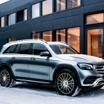 벤츠 EQB와 쉐보레 볼트 EUV 비교 - **Prompt:** A luxurious Mercedes-Benz EQB, rendered in a sophisticated dark metallic gray, is parked...