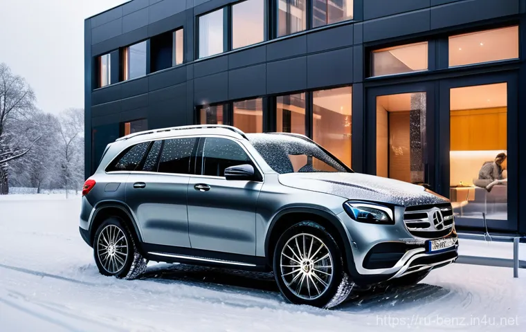 벤츠 EQB와 쉐보레 볼트 EUV 비교 - **Prompt:** A luxurious Mercedes-Benz EQB, rendered in a sophisticated dark metallic gray, is parked...