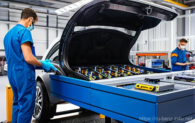 벤츠 EQC의 배터리 교체 비용 - **Prompt 1: The EQC's Powerful Heart**
    "A majestic Mercedes-Benz EQC, in a sophisticated metalli...